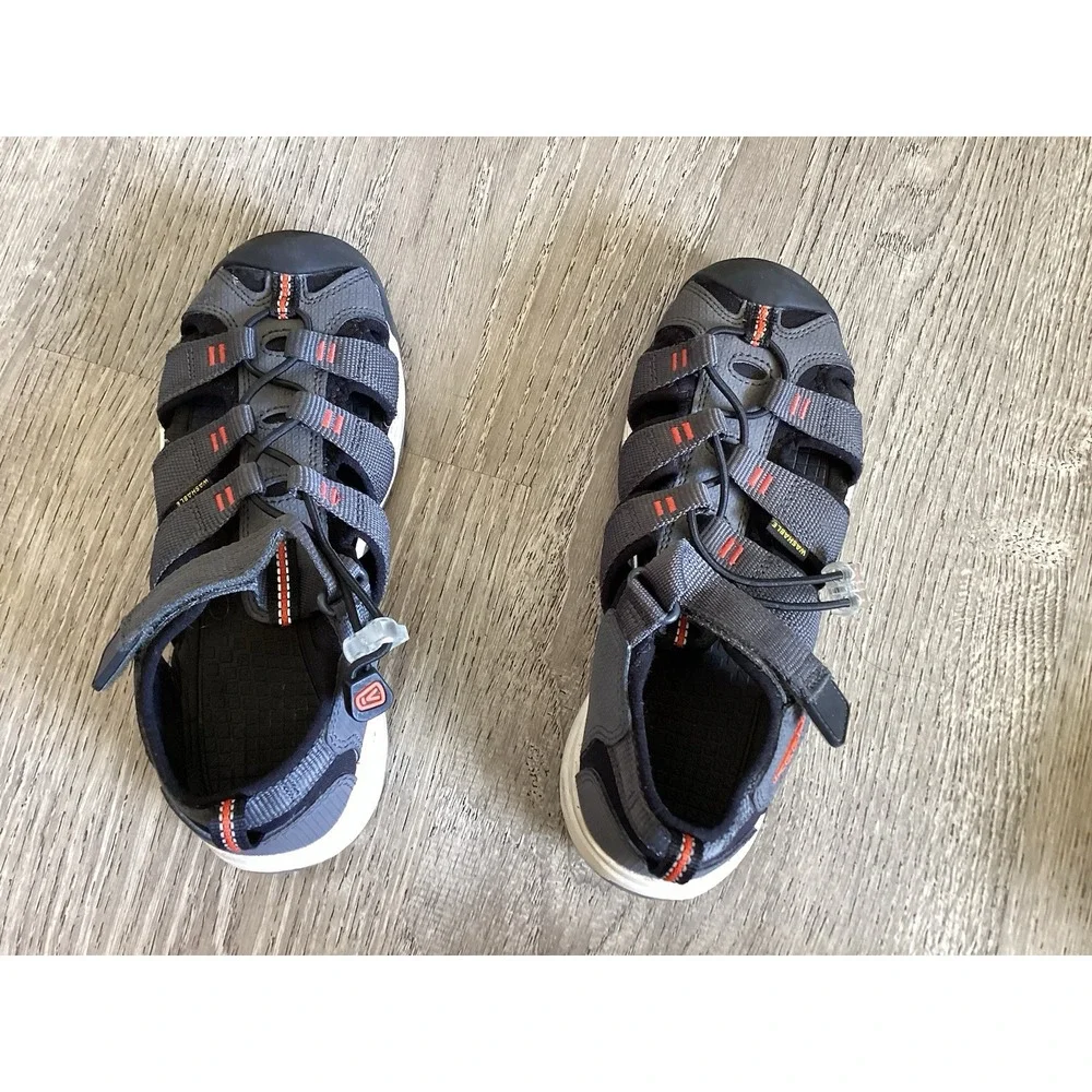 Keen Youth Boys 3 Sandals Newport Neo H2 Magnet Gray Orange Slip On Shoe 1018426